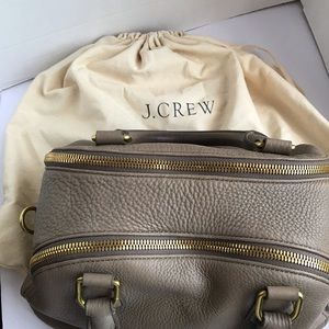 J Crew Biennial Satchel Bag Warm Ash Leather